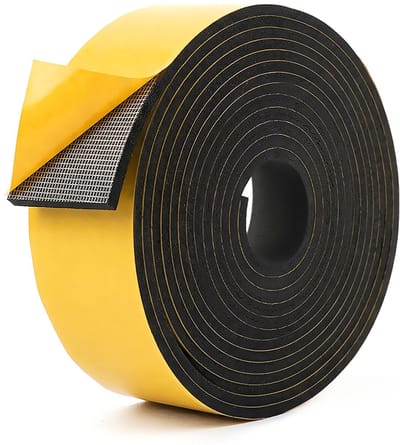 Dailygoods- Afdichtingsband 4M - Zelfklevend - Zwart - Schuimrubber - Isolatie - Goede isolerende eigenschappen - 50 mm x 3 mm - Tochtstrip