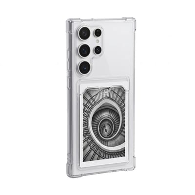 Transparant telefoon hoesje met kaarthouder geschikt voor Samsung S25 Ultra – doorzichtig TPU backcover case dames en heren – schokbestendig ontwerp met foto vak en verstevigde hoeken