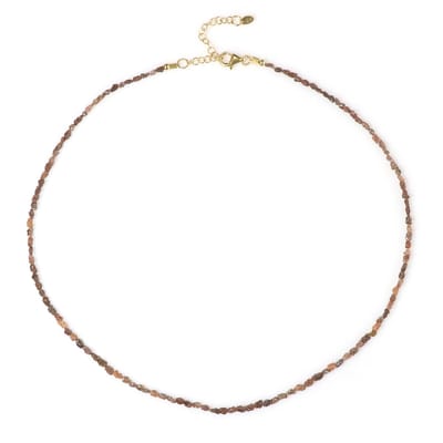 Cavill - 925 Sterling Zilver Halsketting - 16,756 ct Rode Diamanten Fancy Kraal - Verstelbaar 45-50 cm - Elegante Damesketting