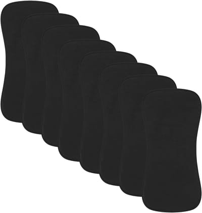Set van 8 ultra zachte uniseks babyspuugdoeken - absorberende doeken in effen zwart