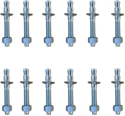 Ankerbouten Set - Beton Bevestiging - Zware Lasten - Verzinkt Staal - M8 x 80mm - Zilverkleurig