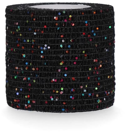 Excellent Bandage Animal - Verband voor dieren - Zelfklevend - Elastisch - 5 cm x 2.3-4.5 m - Glitter - Zwart