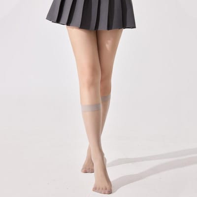 2/4 Paar Effen Dames Doorzichtige Kniekousen Voor Vrouwen Zomer Dunne Doorzichtige Kniekousen 15 Denier Nylon Sokken One Size