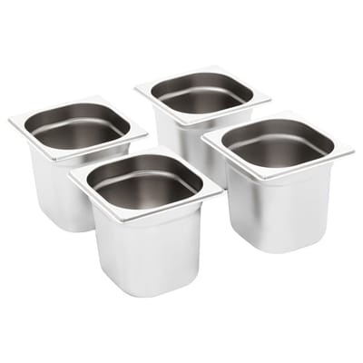 vidaXL - Gastronormbakken - 8 - st - GN - 1/6 - 150 - mm - roestvrij - staal