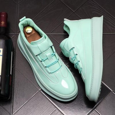 Nieuwe Trending Heren Witte Groene Kleur Casual Instappers Platte Platform Schoenen Mocassins Man Hip-Hop Board Sneakers Voor Webberoemdheid 8.5 gray