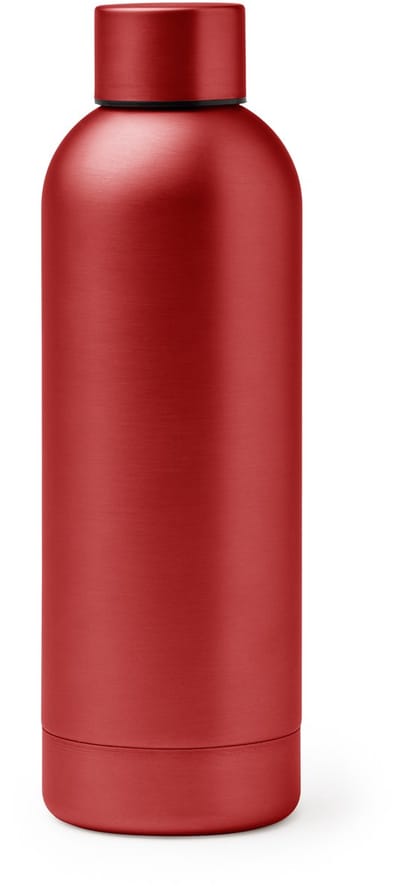 Dubbelwandige RVS Thermosfles. 550 ml kleur Rood Balax 4122 Geschikt voor laser techniek