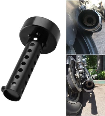 Dailygoods- Uitlaat 60mm Universeel - Uitlaatkan - Baffle - Silencer - Verwijderbaar - Zwart