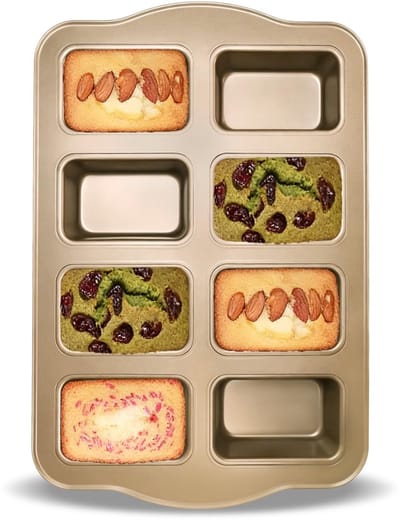 Dailygoods- Broodpannen 8 mini - Antiaanbaklaag - Hoog koolstofstaal - Vaatwasmachinebestendig - Ovenbestendig - Afmetingen 36x24x3 cm - Bakvorm