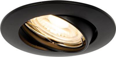 QAZQA edu - Moderne Inbouwspot - 1 lichts - Ø 6.2 cm - Zwart - Woonkamer | Slaapkamer | Keuken