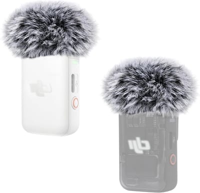 Set van 2 Furry Windschermen voor Draadloze Lavalier Microfoon - Bescherming tegen Wind en Geluid voor Opnames in de Winter (Zwart)