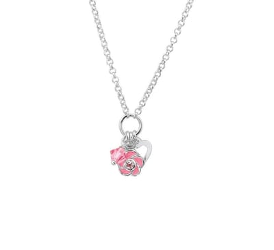 YO&NO - Ketting - Zilver -  Anker - Bloem - Zirkonia - 1,7mm - 40cm - Kinderen - Gerhodineerd - Zilver 925