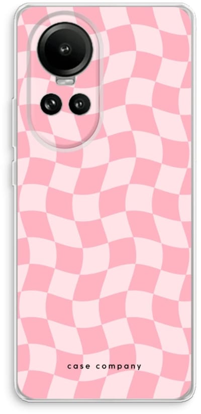 Case Company® - Hoesje geschikt voor Oppo Reno 10 hoesje - Grid Roos - Soft Cover Telefoonhoesje - Bescherming aan alle Kanten en Schermrand