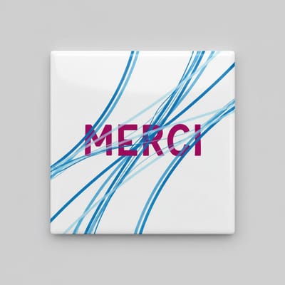 Merci Keramische Tegel 15x15 cm – Modern Blauw Abstract Design | Stijlvol Bedank Cadeau & Woondecoratie