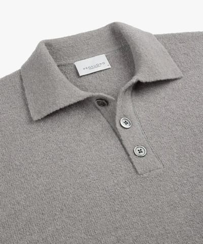 Polo lange mouwen Profuomo Grijs wol gebreid
