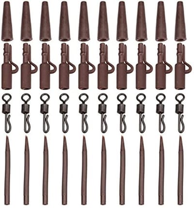 Dailygoods- Loodklemmen 40 Stuks - Karpervissen - Quick Change - Anti Wirwar - Vishaken - Slijtvaste Bescherming - Visaccessoires