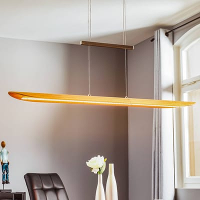 Elobra LED hanglamp Colombia XL, eiken natuur