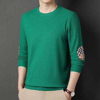 Heren Lente en Herfst Nieuw Heren T-shirt Jeugd Effen Kleur Lange Mouw Ronde Hals Basis Shirt Herenkleding 190/4XL blue