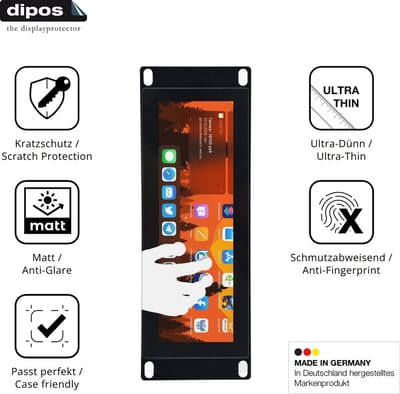dipos – 2x Matte Beschermfolie geschikt voor GeeekPi DP-0059 7.84 Zoll | Krasbestendige & antireflecterende Screenprotector Ultra-Thin