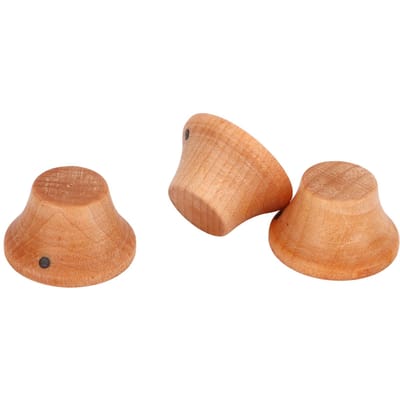 3 Stuks Elektrische Gitaarknop Eco-vriendelijk Hout Gitaar Volume Control Knop Vervanging Ebbenhout beige