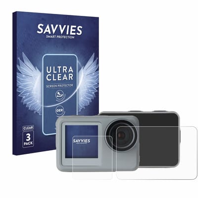 Savvies - Screenprotector voor Rollei Actioncam 9s Plus - Folie Beschermfolie transparant 6 Stuks