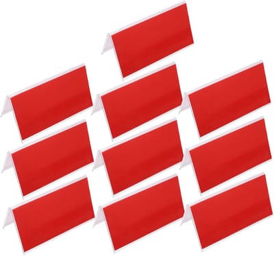 Naamplaatjes Bureau - Naamhouders - Identificatie Tonen - Duidelijk Dubbelzijdig - 10 Stuks - Rood