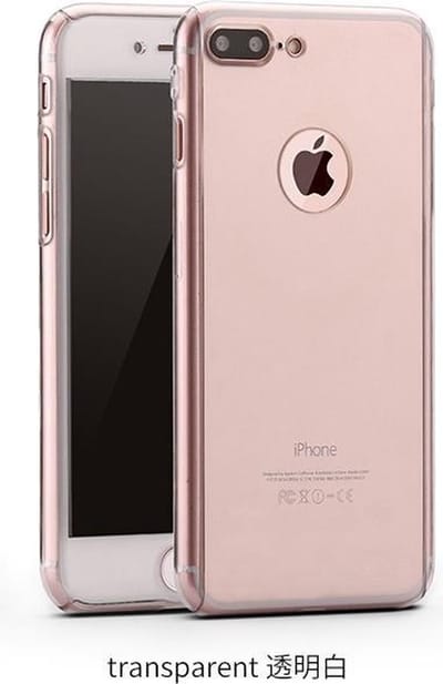 360-graden Frosting Beschermhoesje Set voor iPhone 7 Plus _ Transparant