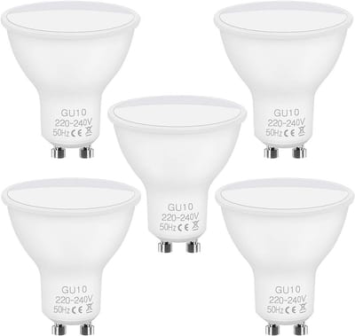 GU10 LED-lampen 6W - 5 Stuks Koud Wit 6500K, Vervangt 50W Halogeen