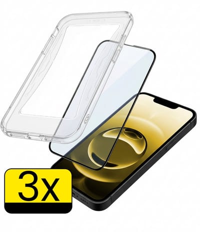 Screenprotector - Geschikt voor Apple iPhone 16e - 3 Stuks - Met Installatie Kit - Beschermglas - Gehard Glas - Tempered Glass - Screen Protector