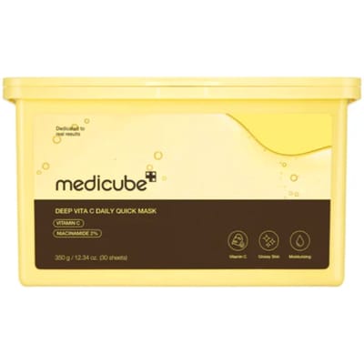 Medicube - Masque Quotidien Rapide Deep Vita C, 30 pcs. - ensemble de masques visage éclat illuminants en tissu