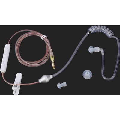 In-ear Headsets Luchtslang Beveiligingsoortje met Microfoon voor IOS voor Android transparent