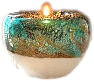 Urn-Klein-Ashouder-Waxinelicht-E01T-0,5E-TQ-Waxinelichtjeshouder-Theelicht-Sfeer Licht-Theelicht-Theelichtje-Elegance-Turquoise-Gedenkornament