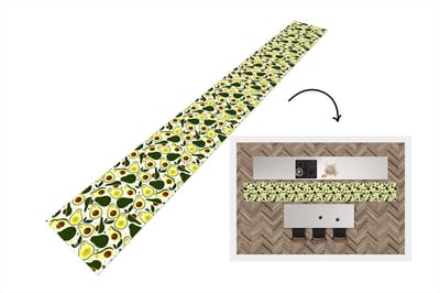 Keukenloper - Keukenmat - Patroon - Avocado - Fruit - Patroon - 400x50 cm - Keuken vloerkleed