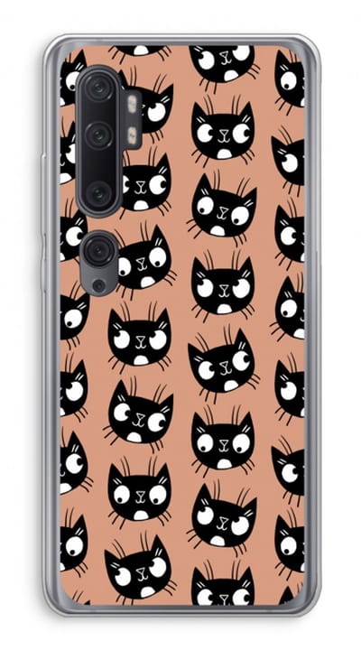 Case Company® - Hoesje geschikt voor Xiaomi Mi Note 10 hoesje - Kat - Soft Cover Telefoonhoesje - Bescherming aan alle Kanten en Schermrand