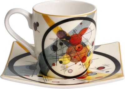 Espressokopje - Koffiekopje Mok - Kunst Genieten - Fine Bone China - 100 ml - Meerkleurig