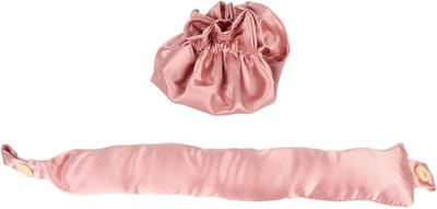 Hitteloze Kruller - Haarstyling Tool - Prachtige Krullen - Zacht Satijn Materiaal - Draagbaar Ontwerp - Stoffig Roze