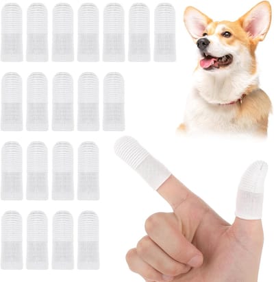 Hondentandenborstel, 20 stuks, huisdiertandenborstel, vingertandenborstel, 360 graden, hondentandenborstelset, vingerreinigingshandschoenen, wasbare kattentandenborstel, comfortabele