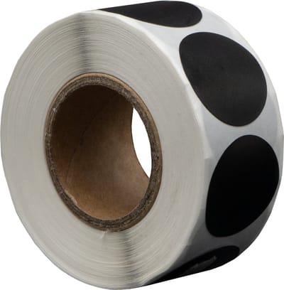 500 Etiketten Rond Zwart 20 mm op Rol - Sluitzegel - Markeringspunten - Blanco ronde stickers - DULA