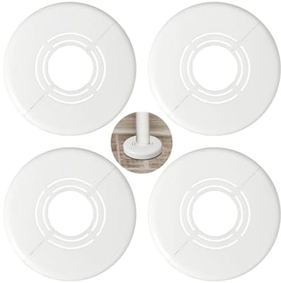 Verwarmingsbuis Rozetten voor Radiatoren - Variabele Binnendiameter (21/26/33 mm) - 4 Stuks Wit