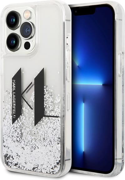 Backcase hoesje geschikt voor iPhone 14 Pro Max - Karl Lagerfeld - Effen Zilver - Silicone