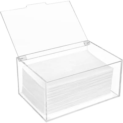 PromoHome Acrylic Wasdroger Houder - Doorzichtige Opbergdoos met Deksel voor Wasknijpers, Droogballen, Wasverzachters - Rechthoekige Organizer voor Waskamer, 1,8 Liter Capaciteit