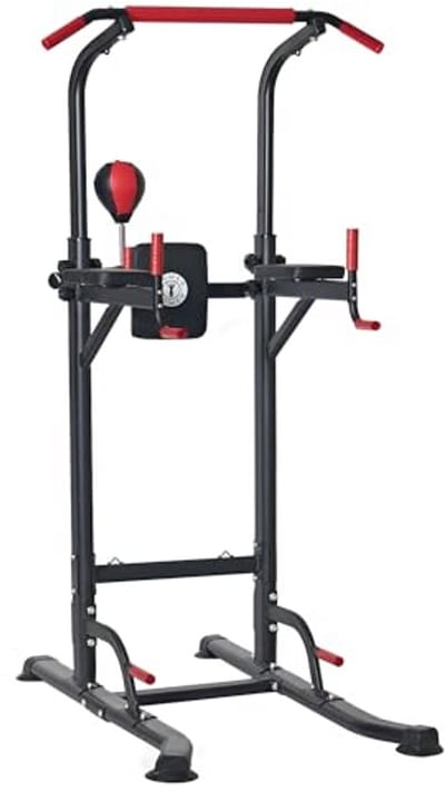 Multifunctioneel Krachtstation met Dipstation en Optrekstang - In hoogte verstelbaar (188-230 cm)