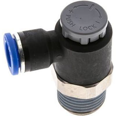 L-stuk Regelventiel 10 mm - R1/2'' Regeling-Uit Messing/Nylon Borgmoer