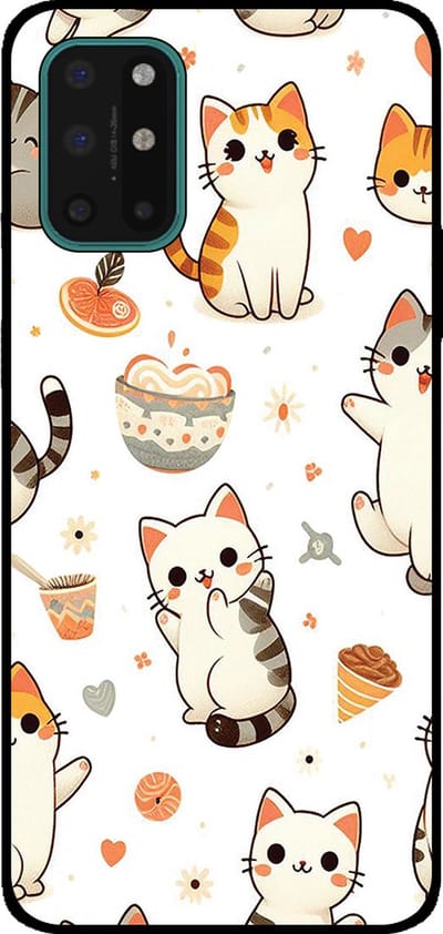 Smartphonica Telefoonhoesje Geschikt voor OnePlus 8T met katten opdruk - TPU backcover case cat design geschikt voor OnePlus 8T