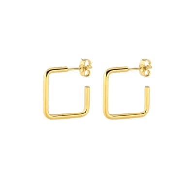 Rvs sieraden - Oorbellen -Geometrische vierkante hoepeloorstekers -5mm