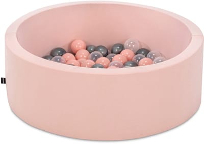 Asir ballenbak voor baby’s – roze – 150 ballen (roze, grijs en transparant) – 85 x 85 x 30 cm