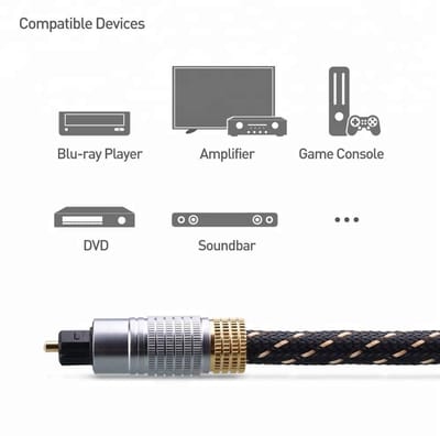 Jonyx - Toslink-Toslink kabel - Audiokabel - Optische kabel - 3 meter - Nylon - Zwart