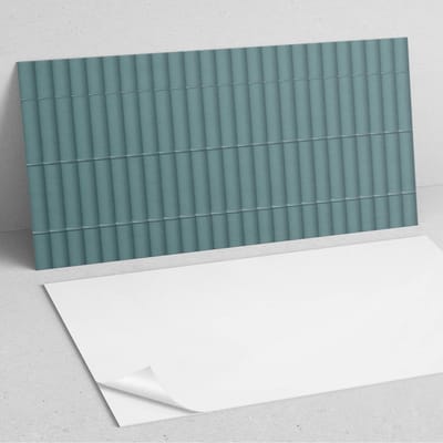 Coloray Wandpanelen Zelfklevend - Parallelle verticale strepen PVC Wandpaneel - 100 cm x 50 cm - Turkoois Wandbekleding Zelfklevend - 1 stuk - Texturen Wandpanelen Zelfklevend - Wandpaneel Keuken - Wandpanelen Badkamer