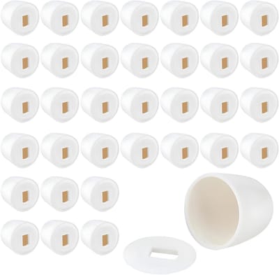 Toiletboutdoppen Set - WC-bril Covers - Vloerbouten Afdekken - Universeel Passend - 36mm Doorsnee - Wit