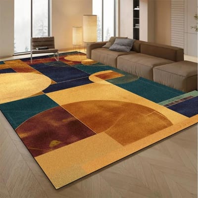 Tapis de salon Art Géométrique Moderne Design Abstrait Coloré Tapis d'intérieur Tapis de sol décoratif pour salon Décoration de maison 80x120cm
