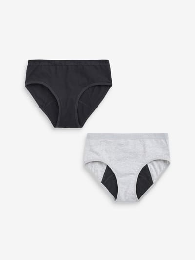 Next - Meisjes - Verpakking van 2 menstruatieonderbroeken voor hevige menstruatie - Zwart